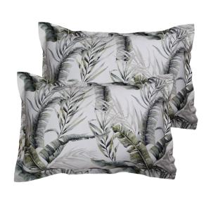 Lot de 2 Taies d'oreiller satin de coton imprimé Palmariva