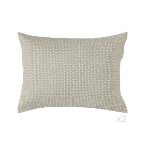 Lot de 2 taies d'oreillers en lin et en coton beige 50 x 70…