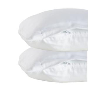 Lot de 2 taies d'oreillers unies coton  40x80 cm Blanc