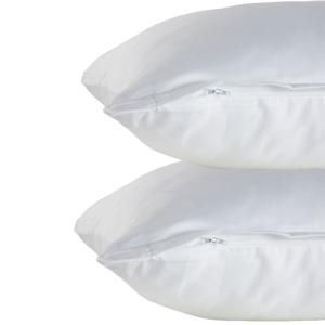 Lot de 2 taies d'oreillers unies satin de coton  40x80 cm B…