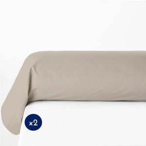 Lot de 2 taies de traversin 100% coton - Beige crème - 85x1…