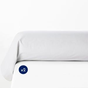 Lot de 2 taies de traversin 100% coton - Blanc - 85x185 cm