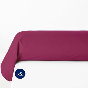 Lot de 2 taies de traversin 100% coton - Fushia - 85x185 cm