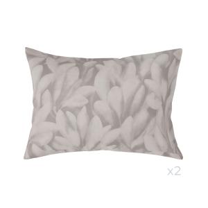 Lot de 2 taies en lin et en coton 50 x 70 cm gris souris/ec…