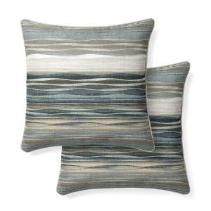 Lot de 2 taies  satin de coton 120 fils/cm² bleu 63x63 cm