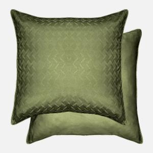 Lot de 2 taies  satin de coton vert 50x70 cm