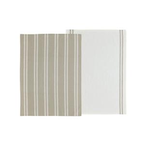 Lot de 2 torchons beige 50x70cm