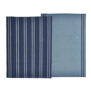 Lot de 2 torchons bleu indigo 50x70cm