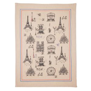 Lot de 2 torchons en coton blanc écru 50x70cm