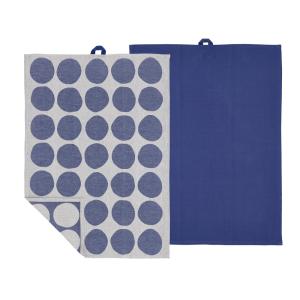 Lot de 2 torchons en coton bleu roi 50x70cm