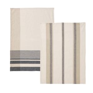 Lot de 2 torchons en lin multicolore 50x70cm