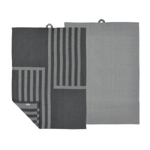 Lot de 2 torchons gris cendré 50x70cm