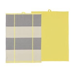 Lot de 2 torchons jaune 50x70cm