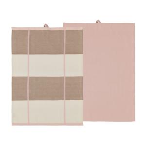 Lot de 2 torchons rose 50x70cm