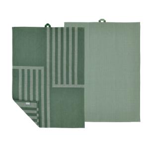 Lot de 2 torchons vert sapin 50x70cm