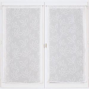 Lot de 2 voilages droit 60x90 blanc en polyester