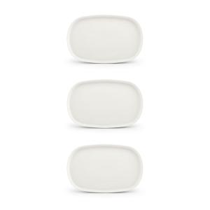 Lot de 3 assiette blanc en porcelaine 34x22xh2cm