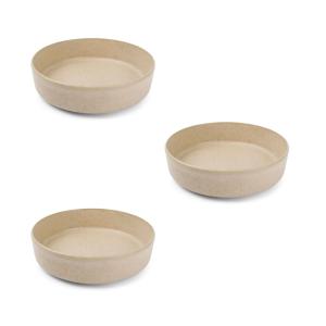 Lot de 3 assiette creuse beige en porcelaine 19xh5cm