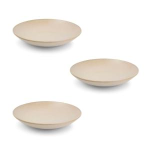 Lot de 3 assiette creuse beige en porcelaine 26xh4,5cm