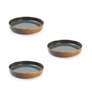 Lot de 3 assiette creuse bleu en porcelaine 24xh4cm