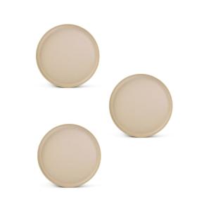 Lot de 3 assiettes beige en porcelaine 25cm