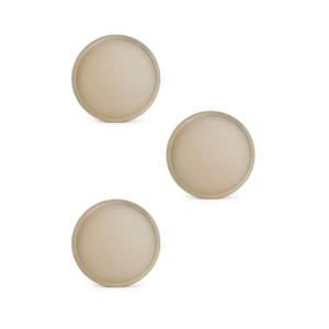 Lot de 3 assiettes beige en porcelaine 27,5cm