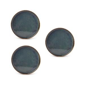 Lot de 3 assiettes bleu en porcelaine 25cm