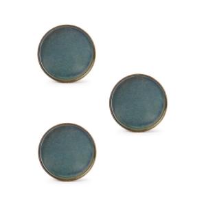 Lot de 3 assiettes bleu en porcelaine 27,5cm