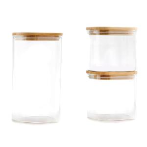 Lot de 3 bocaux carrés