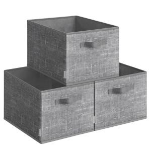 Lot de 3 boîtes de rangement pliables 40 x 30 x 24 cm gris…