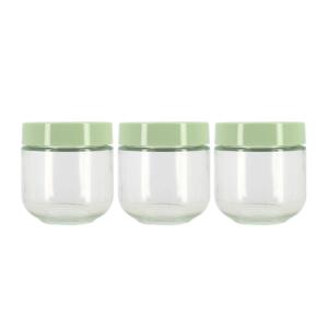 Lot de 3 boîtes hermétiques 30cl en verre et plastique vert…