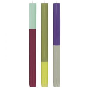 Lot de 3 bougies Multicolor