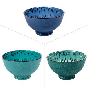 Lot de 3 coupelles   11,5 cm  bleues en porcelaine