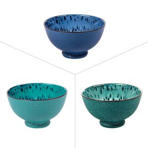 Lot de 3 coupelles   9,5 cm  bleuses en porcelaine