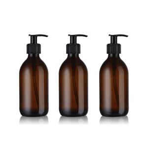 Lot de 3 distributeurs de savon ambré en verre 300mL