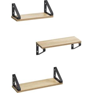 Lot de 3 étagère murales 2 façons de montage couleur chêne…