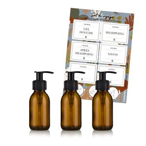 Lot de 3 flacons distributeurs 100mL avec étiquettes Set de…