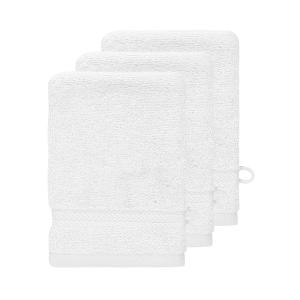 Lot de 3 gants de toilette 550 g/m²  blanc 16x22 cm