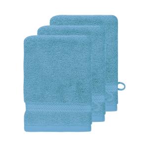 Lot de 3 gants de toilette 550 g/m²  cobalt 16x22 cm