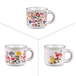 Lot de 3 mugs 11 cl    décoré en porcelaine