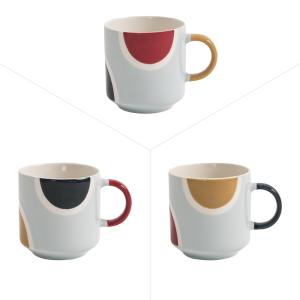 Lot de 3 mugss kemi 35 cl  décoré en porcelaine