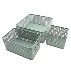 Lot de 3 paniers de rangement en métal