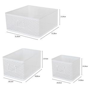 Lot de 3 paniers de rangement en métal blanc dimensions var…