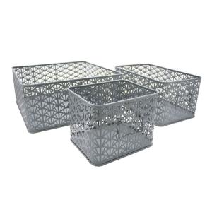 Lot de 3 paniers de rangement en métal vert dimensions vari…