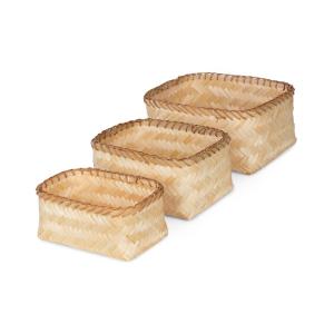 Lot de 3 paniers en bambou HALONG