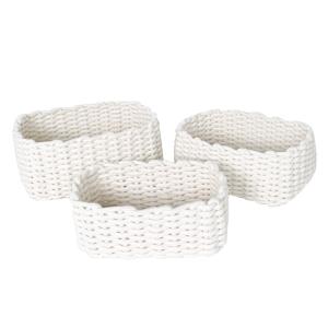 Lot de 3 paniers en corde  TU Blanc