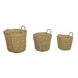 Lot de 3 paniers en jonc