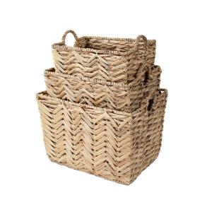 Lot de 3 paniers haut en jacinthe d'eau