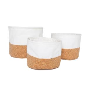 Lot de 3 paniers ronds  TU Beige