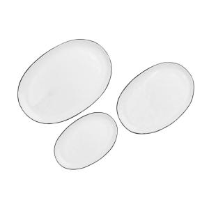 Lot de 3 plateaux & plats à four en grès blanc D